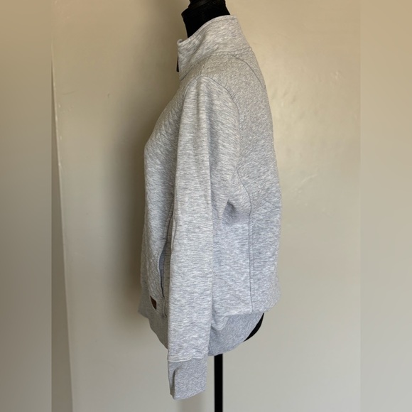 L.L. Bean M Light Gray Women's Quarter-Zip Sweatshirt comfort winter fall - Picture 3 of 10